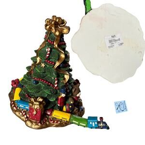 Pier 1 Solid Christmas Tree Flying Train Tree Figurine